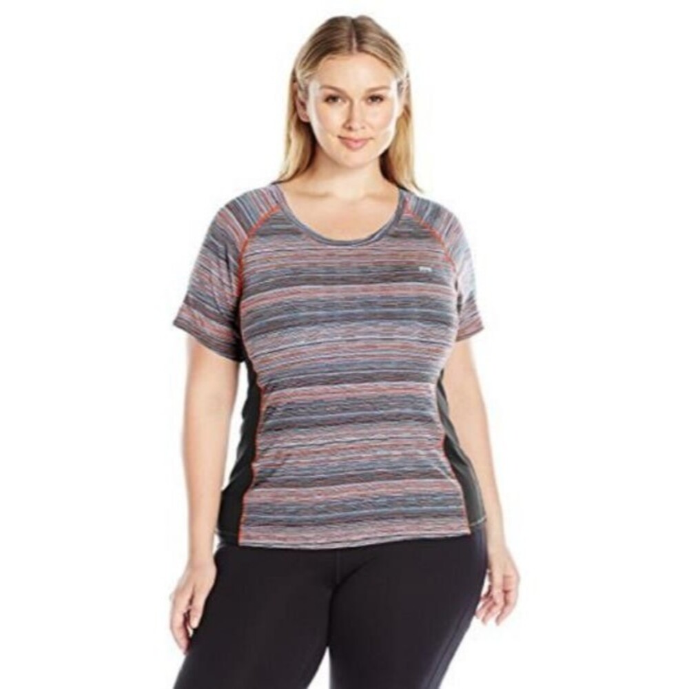 Marika Women's 0X Plus Curves Swift Tee Short Sleeve Shirt Top Tangerine Tango